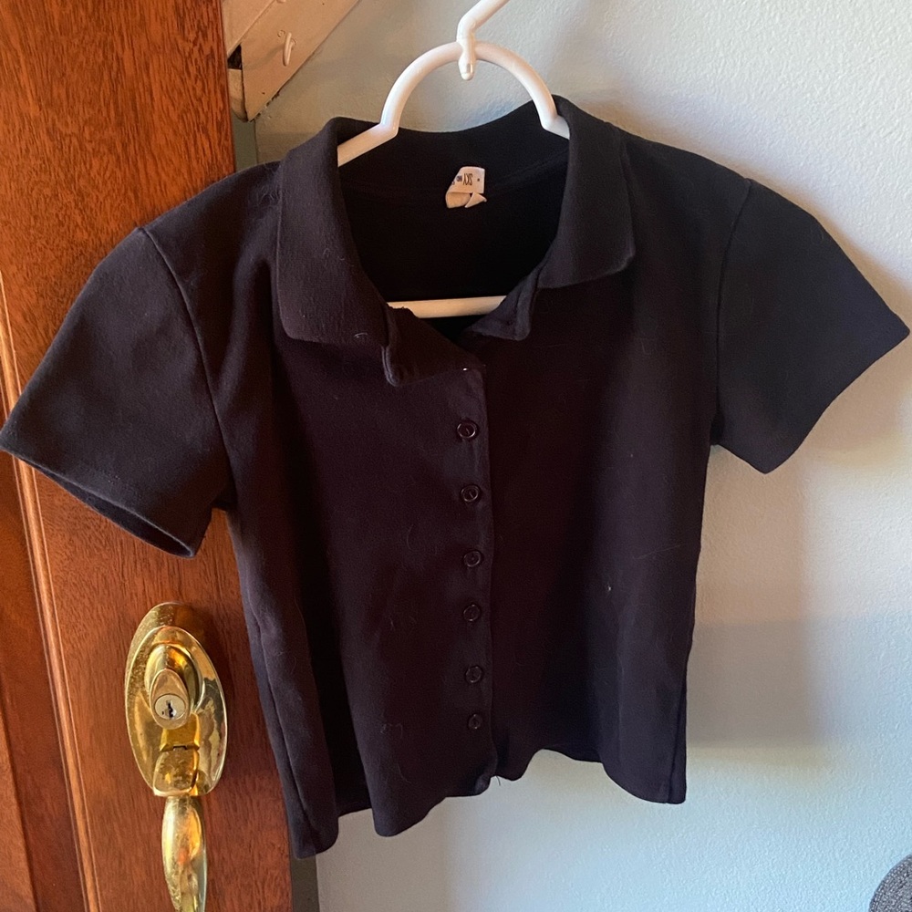 Black Mini Button Up Shirt